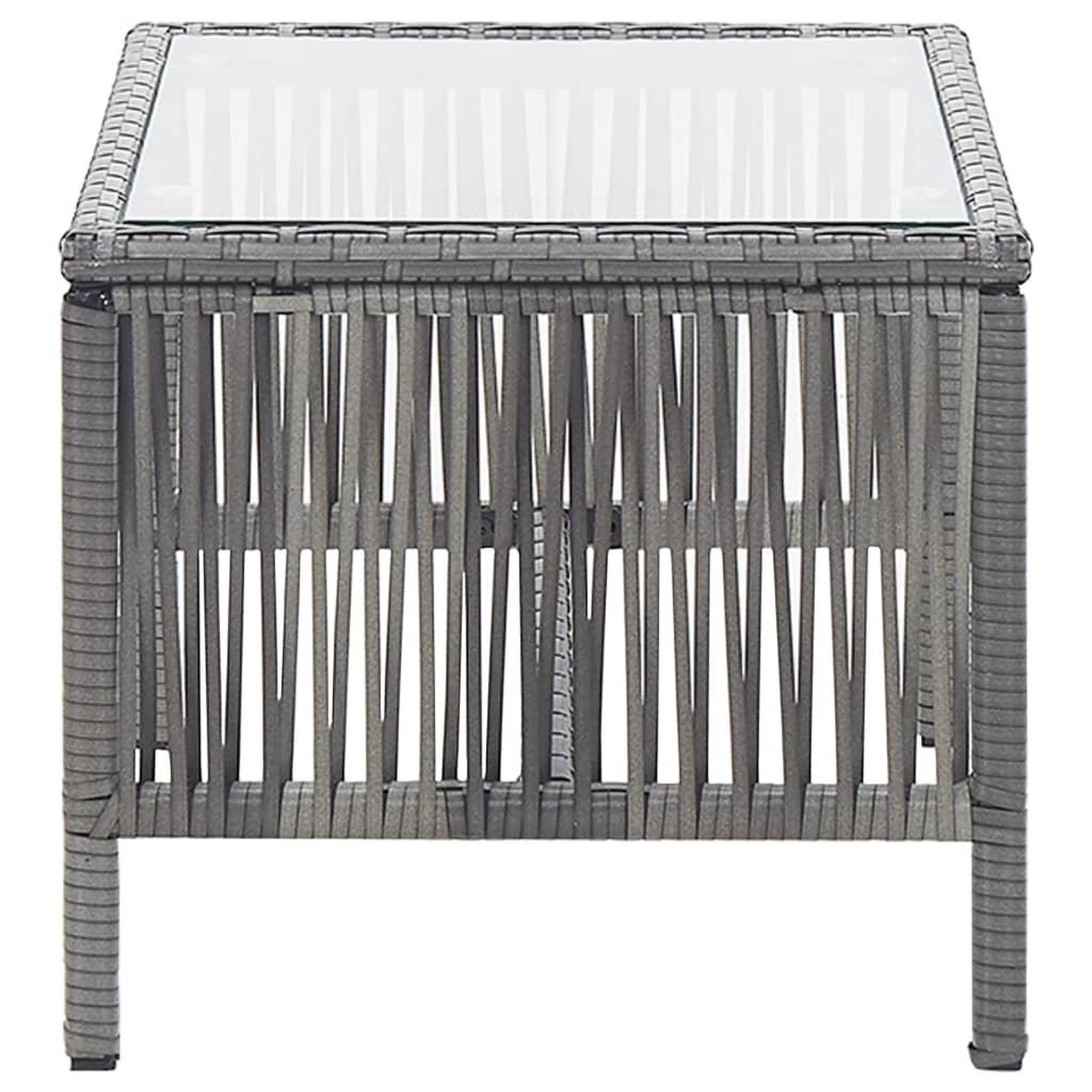 Voir la diapositive 5 : VIDAXL Salon de jardin 4 pcs avec coussin Resine tressee Anthracite