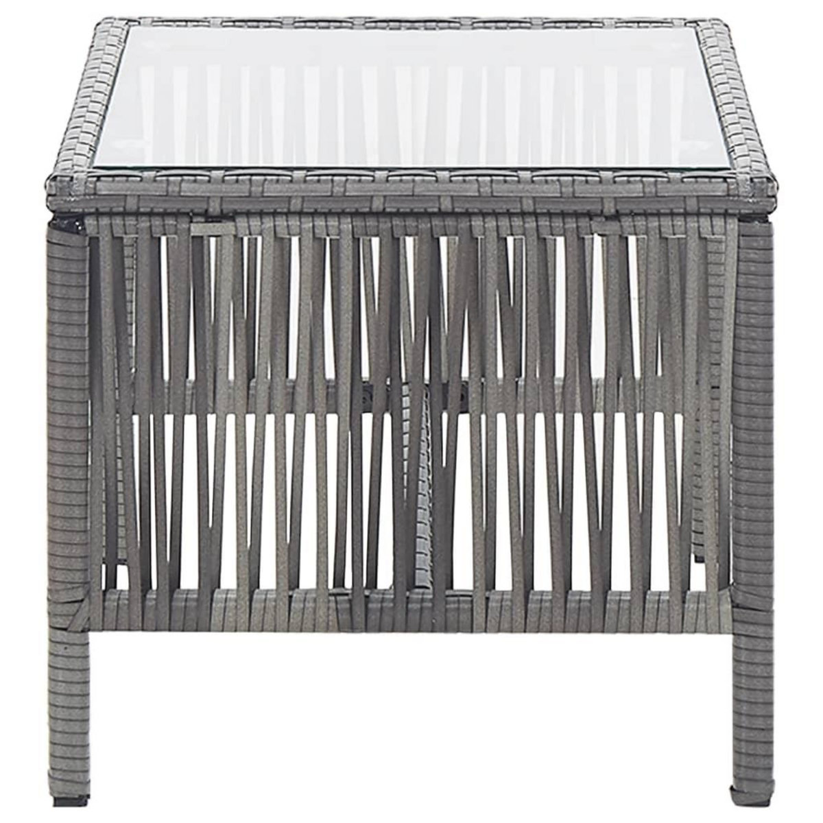 VIDAXL Salon de jardin 4 pcs avec coussin Resine tressee Anthracite