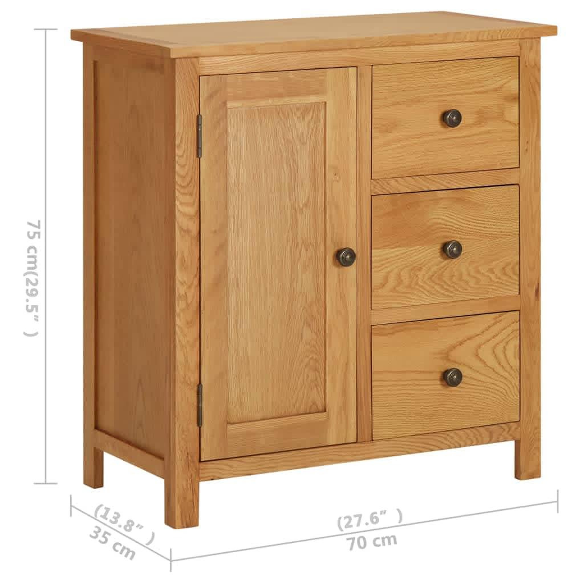 Voir la diapositive 6 : VIDAXL Placard 70x35x75 cm Bois de chene massif