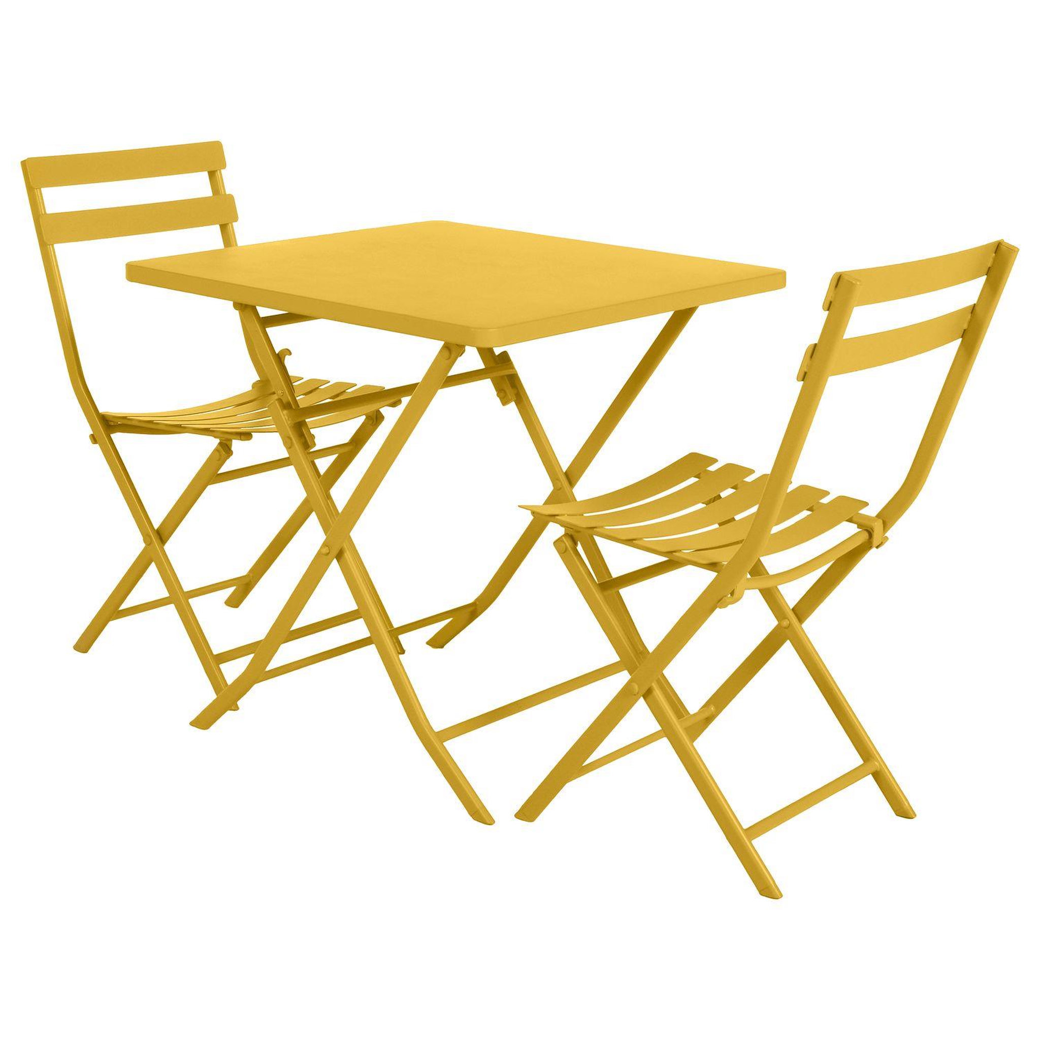 Voir la diapositive 3 : HESPERIDE Table de jardin pliante carrée Greensboro - 2 Places