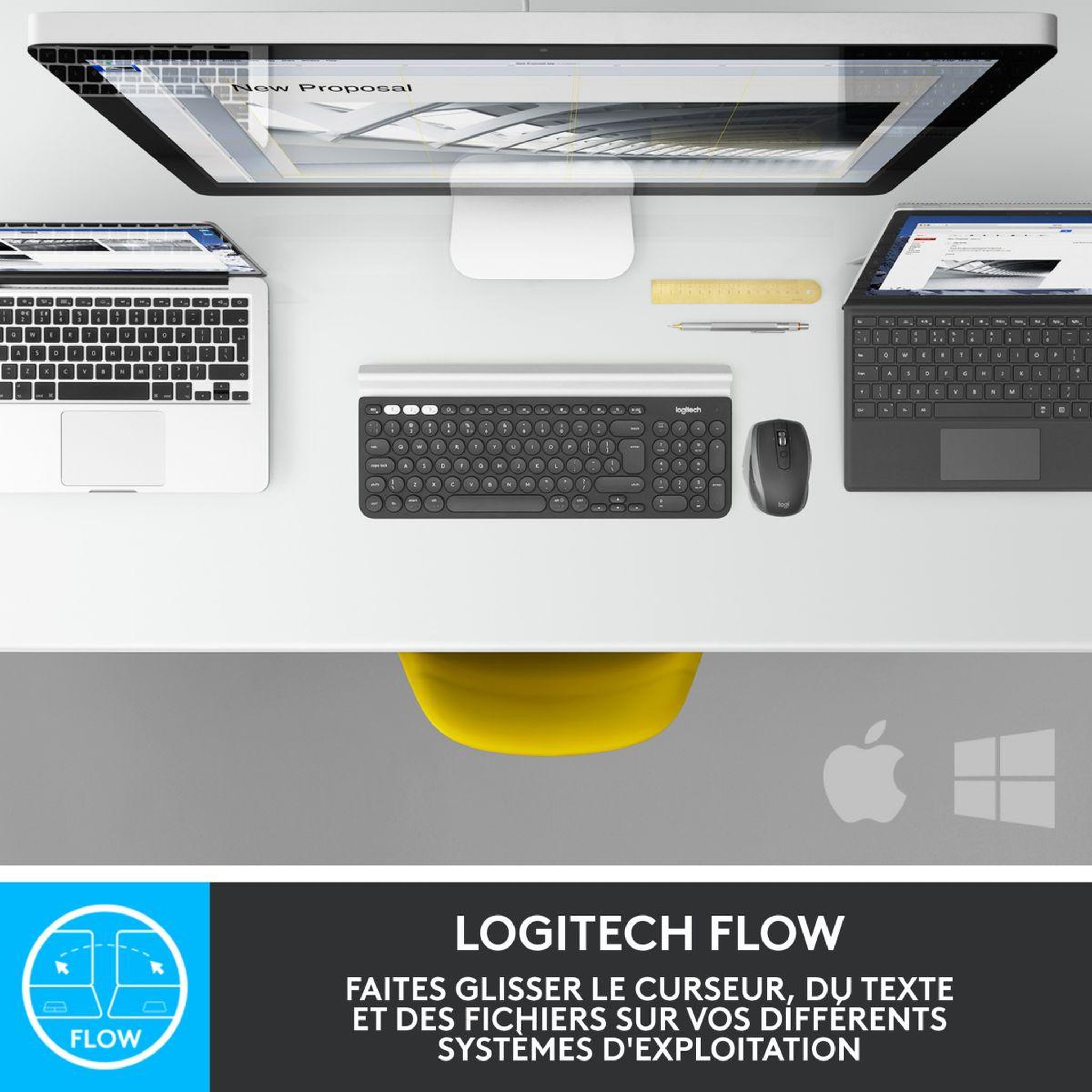 Voir la diapositive 2 : Logitech Souris sans fil rechargeable MX Anywhere 2S Gris pale