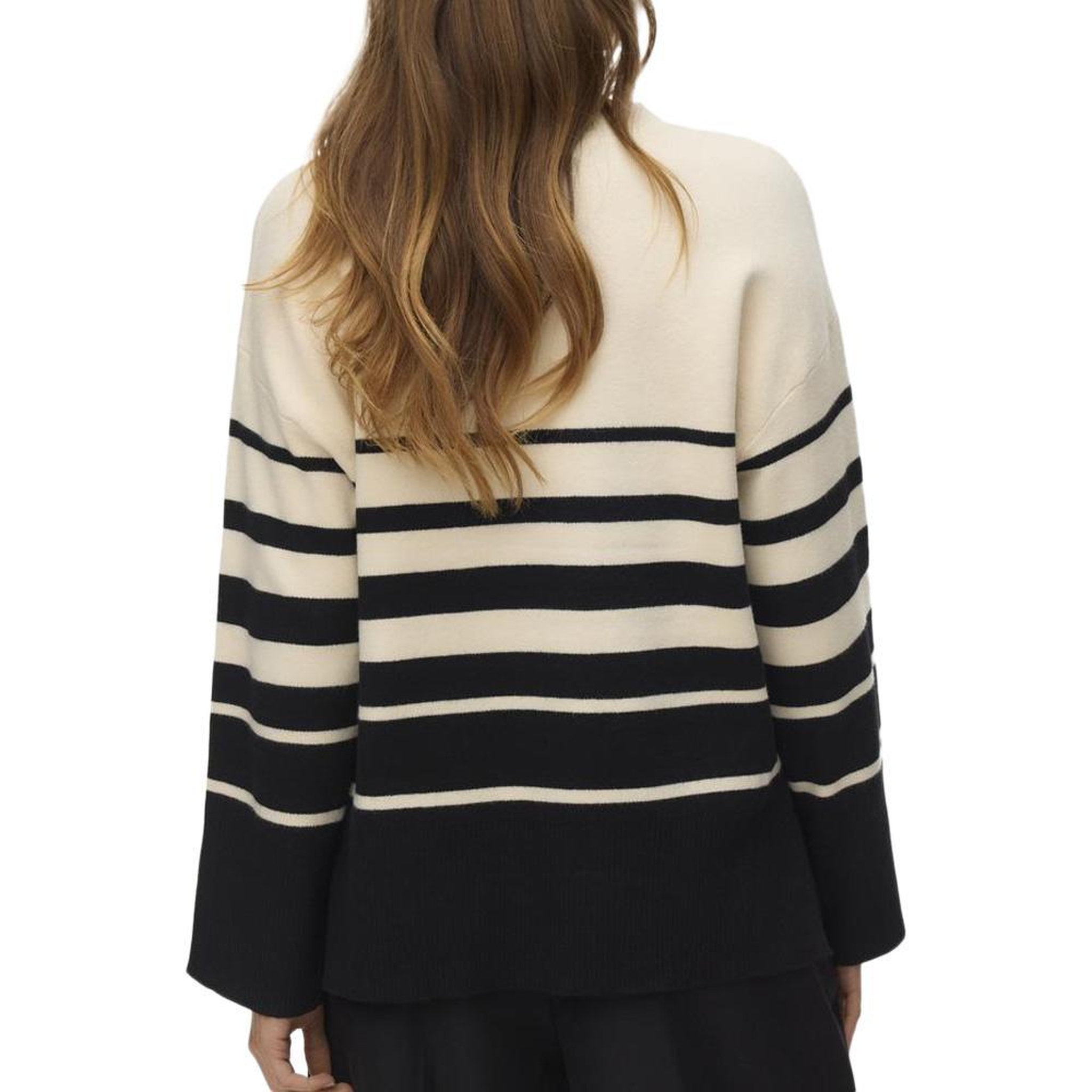 Voir la diapositive 2 : Vero Moda Pull Beige/Noir à rayures Femme Vero Moda Saba