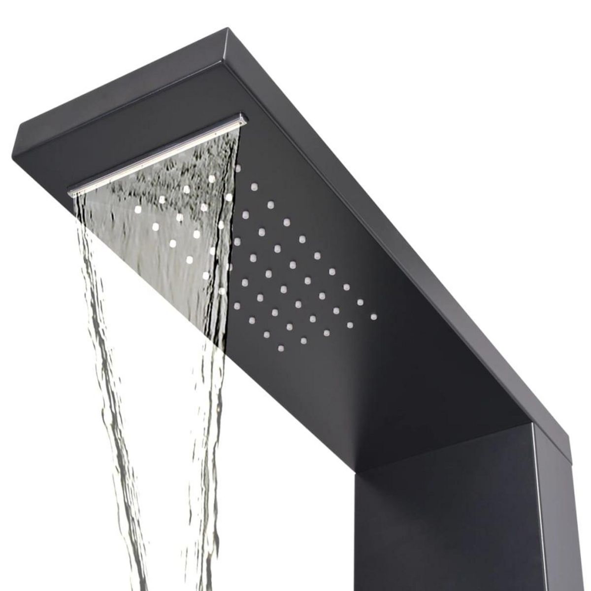 VIDAXL Systeme de panneau de douche Aluminium Mat Noir