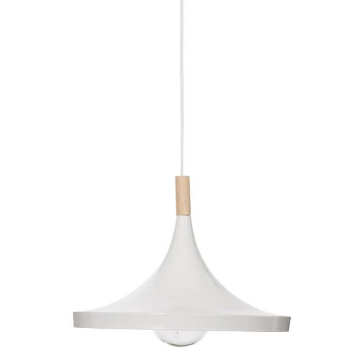 ATMOSPHERA Lampe Suspension Design  Métal & Bois  32cm Blanc