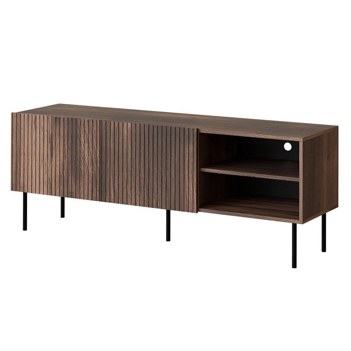 BEST MOBILIER Franco - meuble tv - effet bois - 2 portes et 2 niches - 150 cm