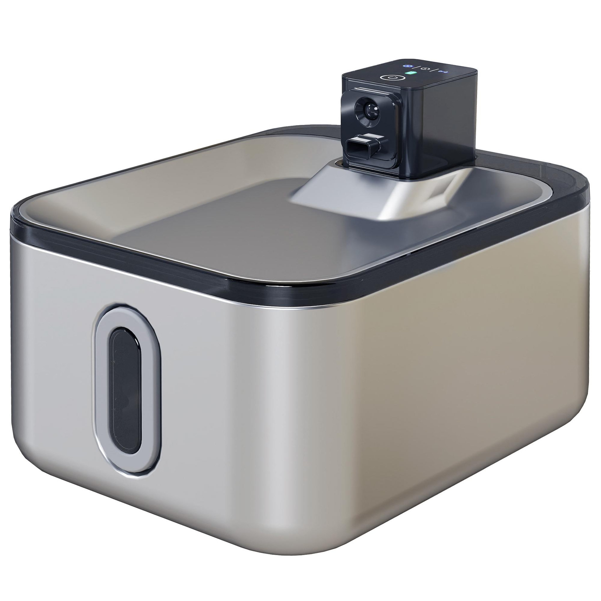 Voir la diapositive 1 : PAWHUT Fontaine à eau pour chat 5L filtration 3 étapes charge USB câble + nombreux accessoires inclus acier inox