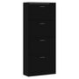 Voir la diapositive 3 : VIDAXL Armoire a chaussures Noir 63x24x147 cm Bois d'ingenierie