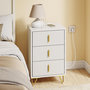 Voir la diapositive 2 : SOBUY Chevet 3 Tiroirs avec Chargeur Sans Fil Blanc 40x36x63cm FBT115-L-E-W