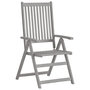 Voir la diapositive 2 : VIDAXL Chaises inclinables de jardin lot de 3 Gris Bois solide acacia