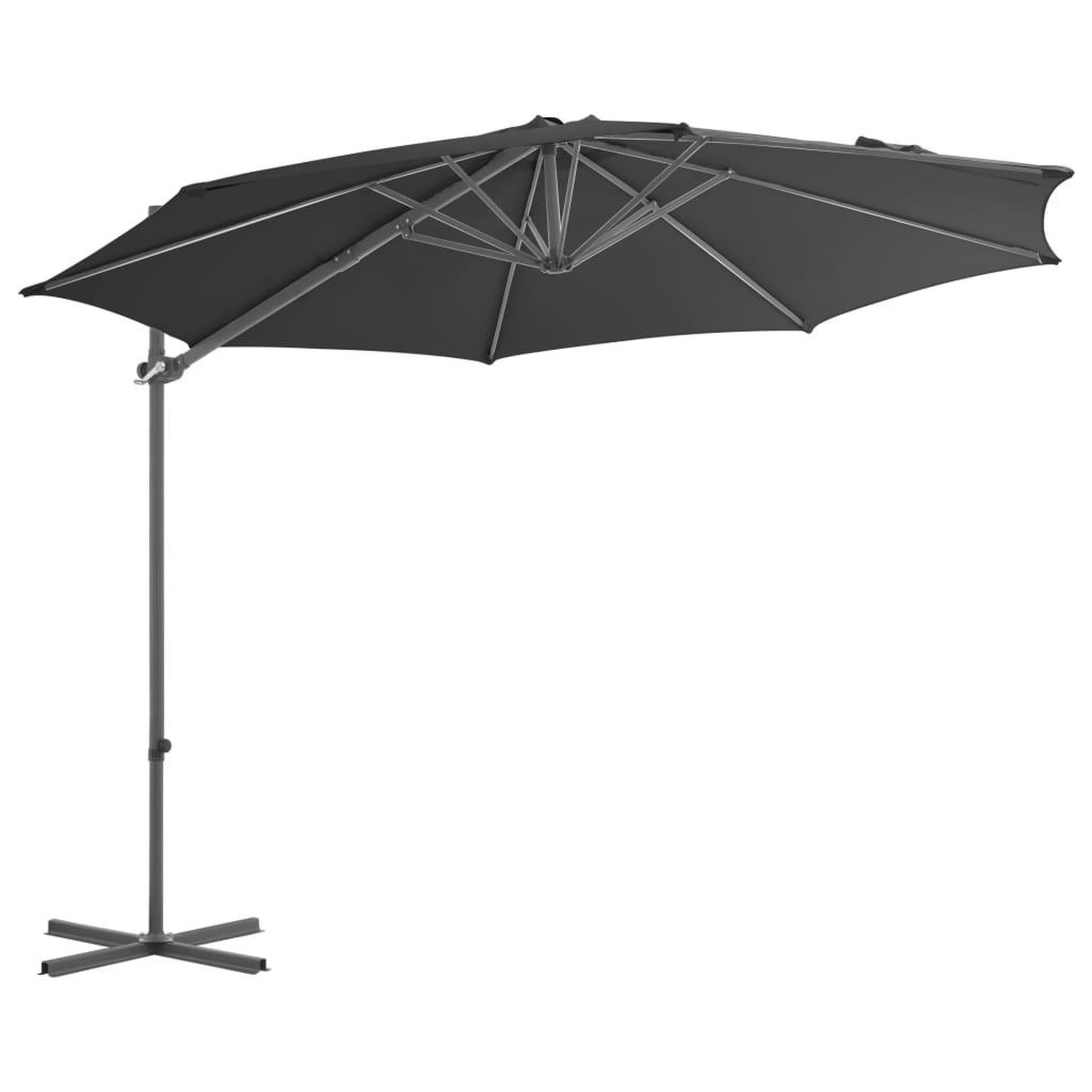Voir la diapositive 3 : VIDAXL Parasol de jardin avec base portable anthracite