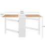Voir la diapositive 6 : ID MARKET Table console pliable EDI 2-6 personnes avec rangements bois blanc plateau façon hêtre 150 x 80 cm