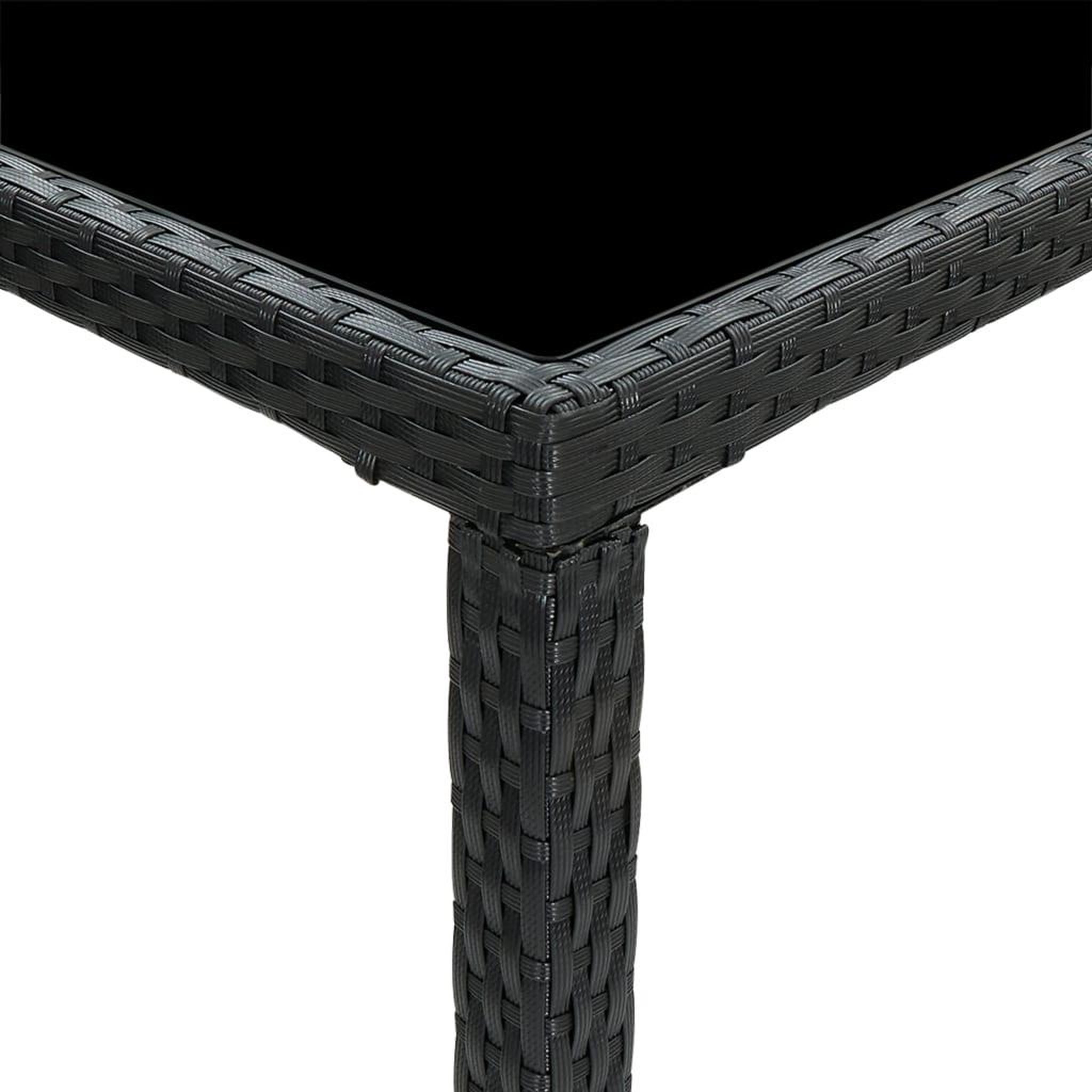 Voir la diapositive 5 : VIDAXL Table bar de jardin Noir 130x60x110 cm Resine tressee et verre