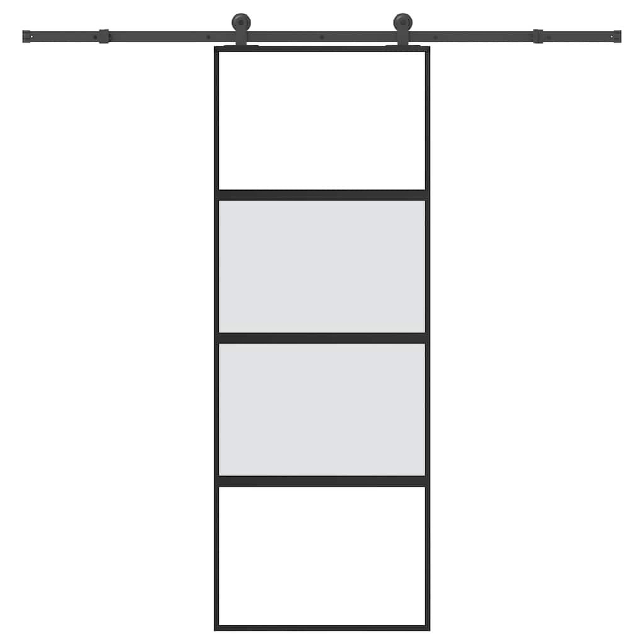 VIDAXL Porte coulissante kit de quincaillerie trempe verre aluminium