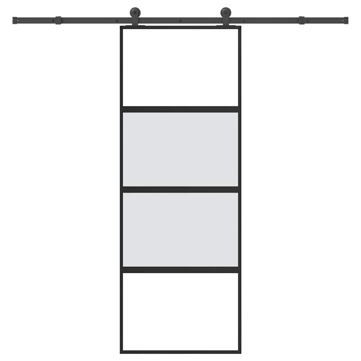 VIDAXL Porte coulissante kit de quincaillerie trempe verre aluminium