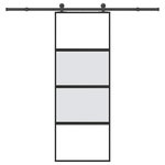 VIDAXL Porte coulissante kit de quincaillerie trempe verre aluminium