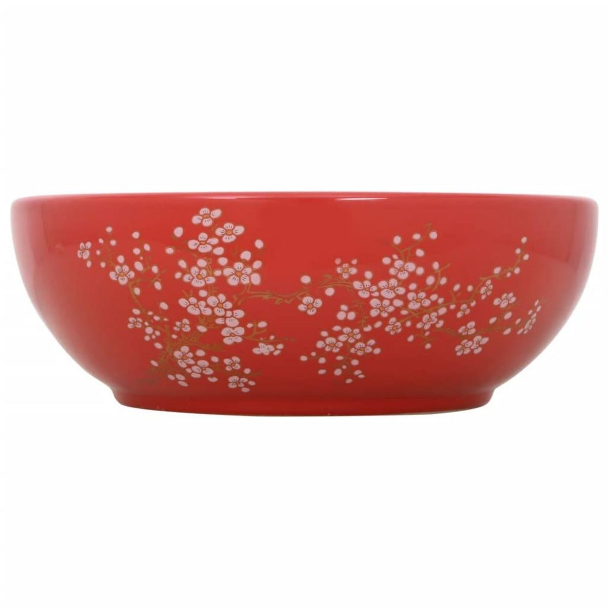 VIDAXL Vasque a poser blanc et rouge rond Φ41x14 cm ceramique