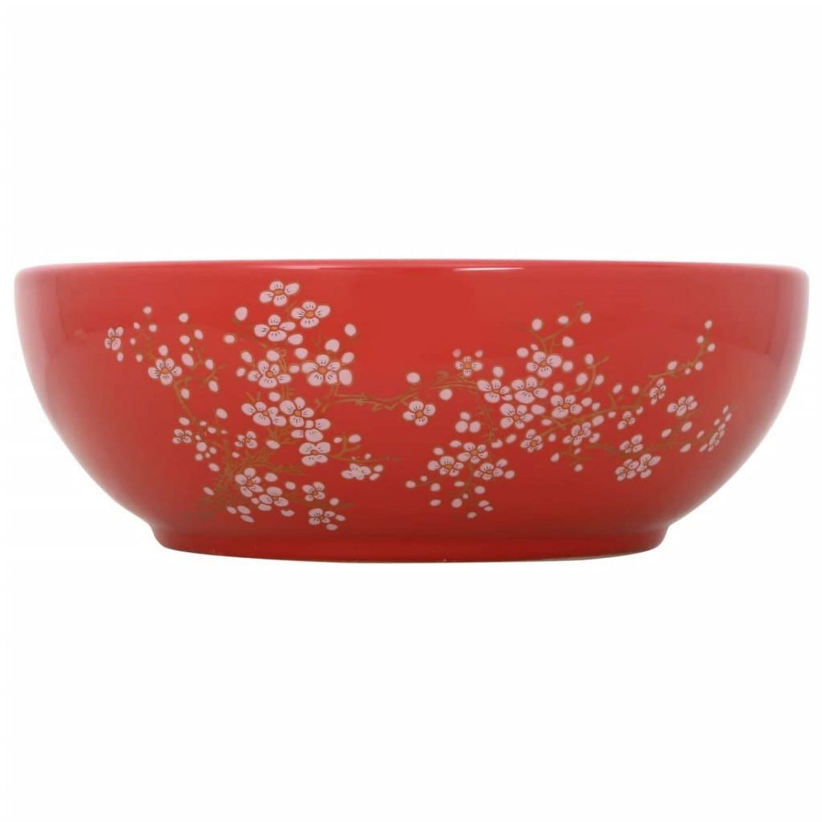 VIDAXL Vasque a poser blanc et rouge rond Φ41x14 cm ceramique