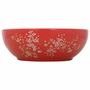 Voir la diapositive 2 : VIDAXL Vasque a poser blanc et rouge rond Φ41x14 cm ceramique