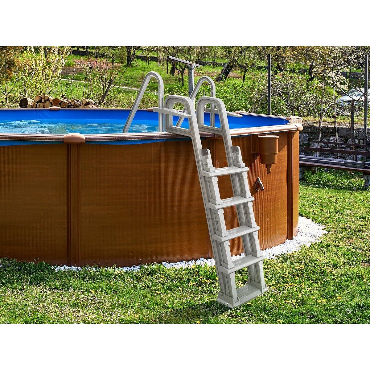 Habitat et Jardin Escalier double piscine  Mario  avec système de sécurité enfant
