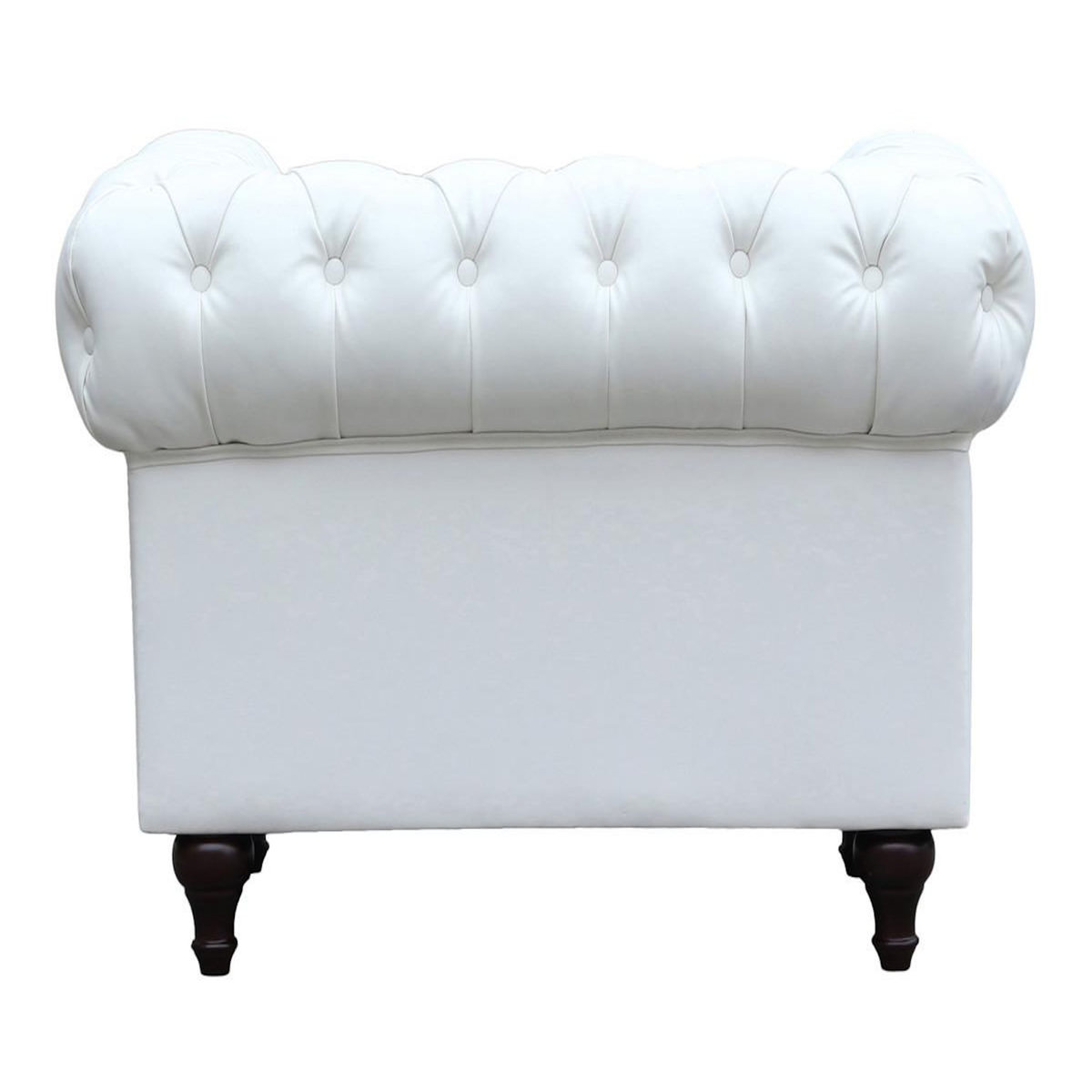 Habitat et Jardin Fauteuil Chesterfield  Aliza  - 111 x 82 x 70 cm - Blanc