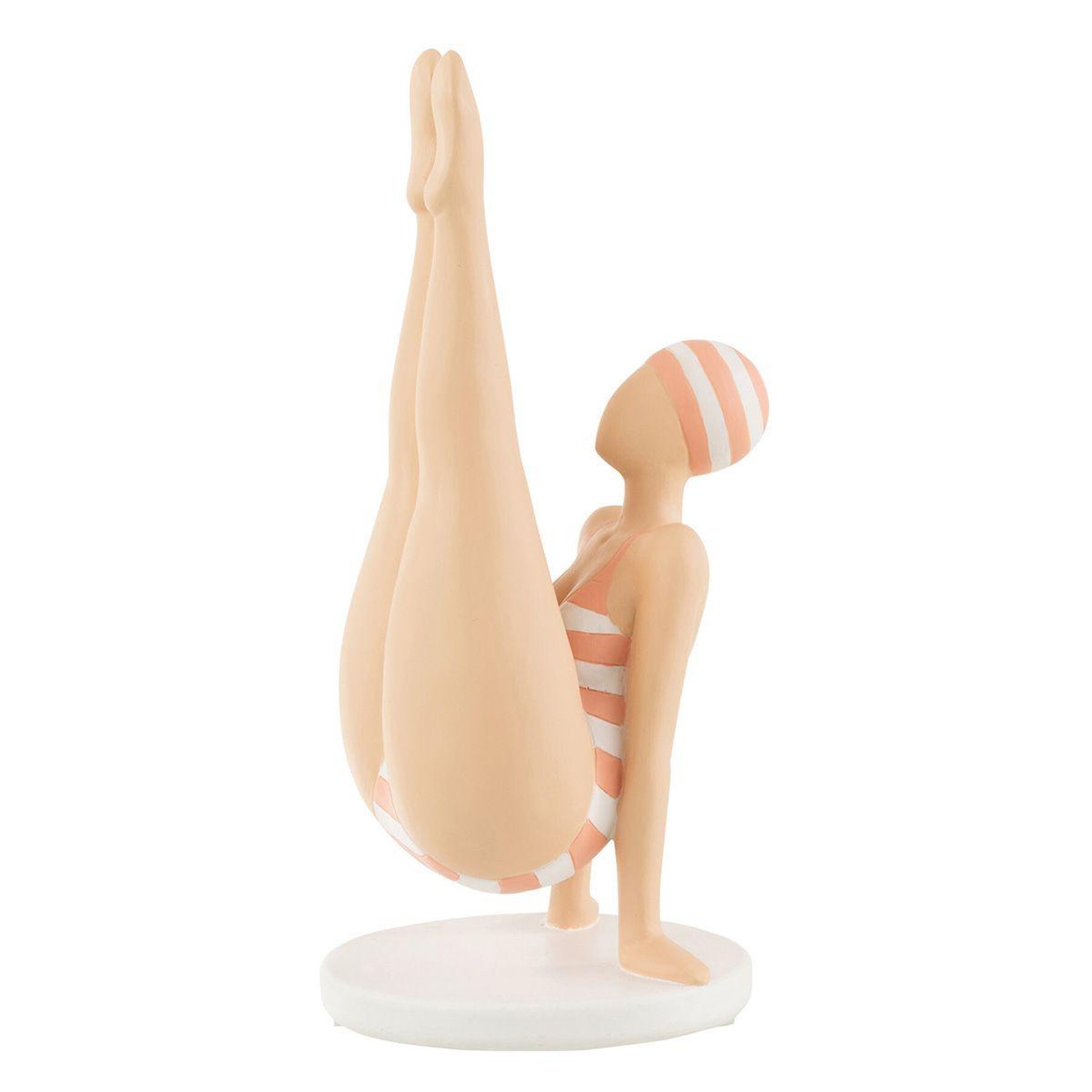 Voir la diapositive 1 : J-LINE Statuette femme sur les mains  yoga  26cm orange