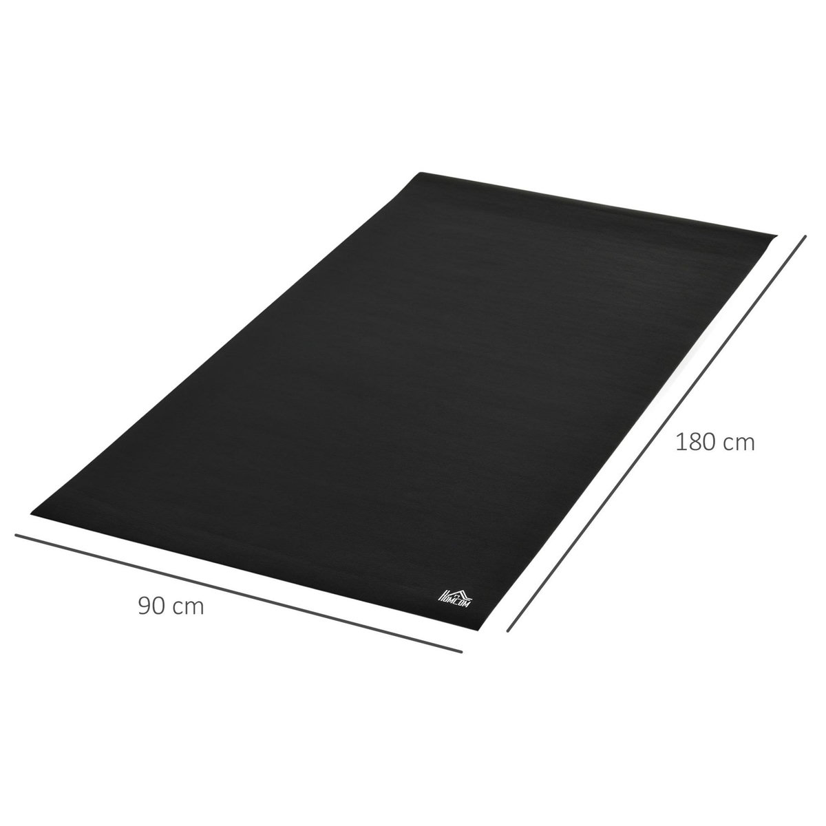 HOMCOM Tapis de protection Fitness grand confort dim. 180L x 90l x 0,6H cm PVC noir