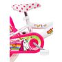 Voir la diapositive 3 : Vélo enfant - Modèle 12'' Fille  Unicorn  pour enfant de 85/100 cm avec stabilisateurs à molettes - 1 Frein - Panier avant - Porte poupée arrière
