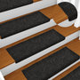 Voir la diapositive 1 : VIDAXL Tapis d'escalier 15 pcs Tissu aiguillete 65x21x4 cm Noir