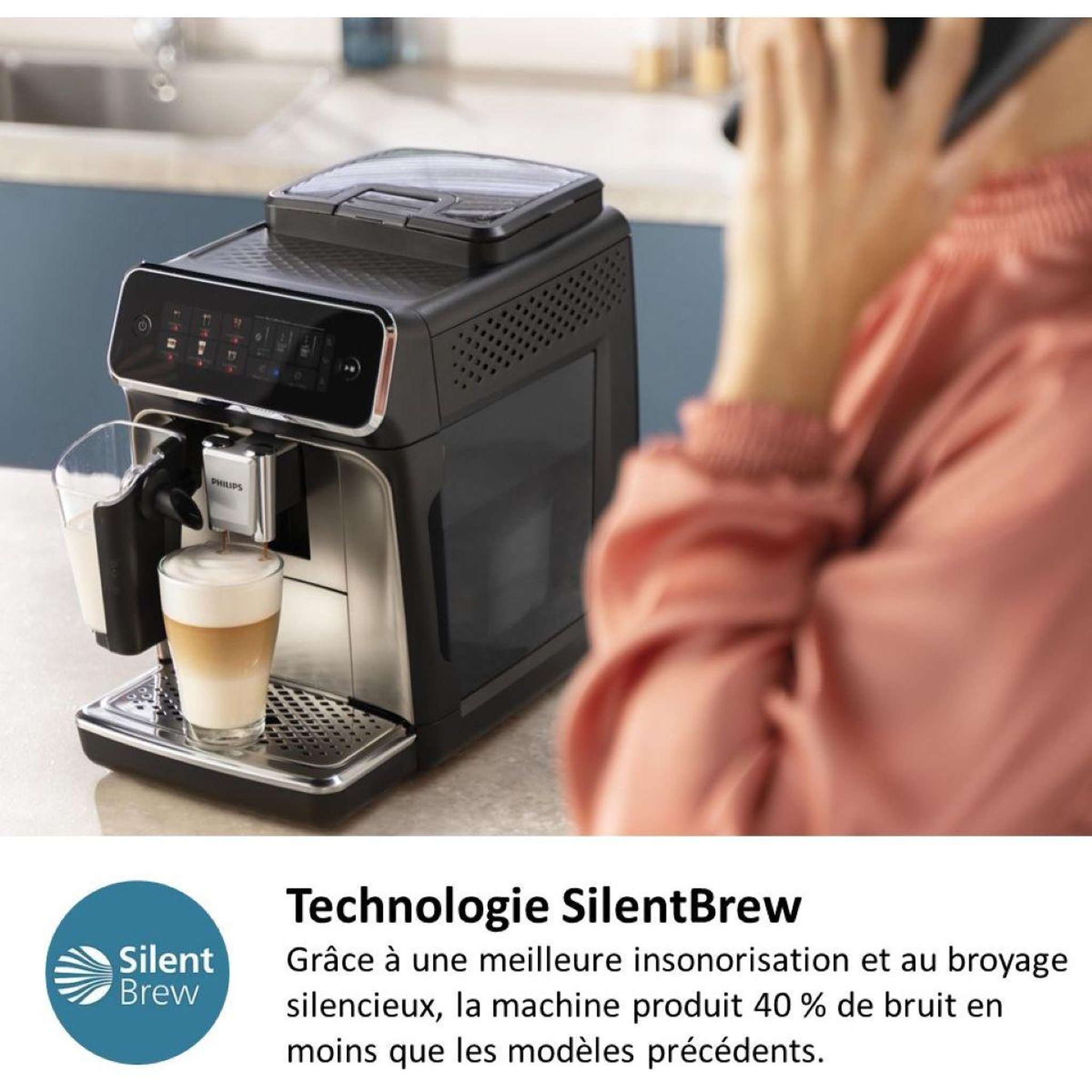 Voir la diapositive 3 : Philips Expresso broyeur ep4441/50 silentbrew lattego noir