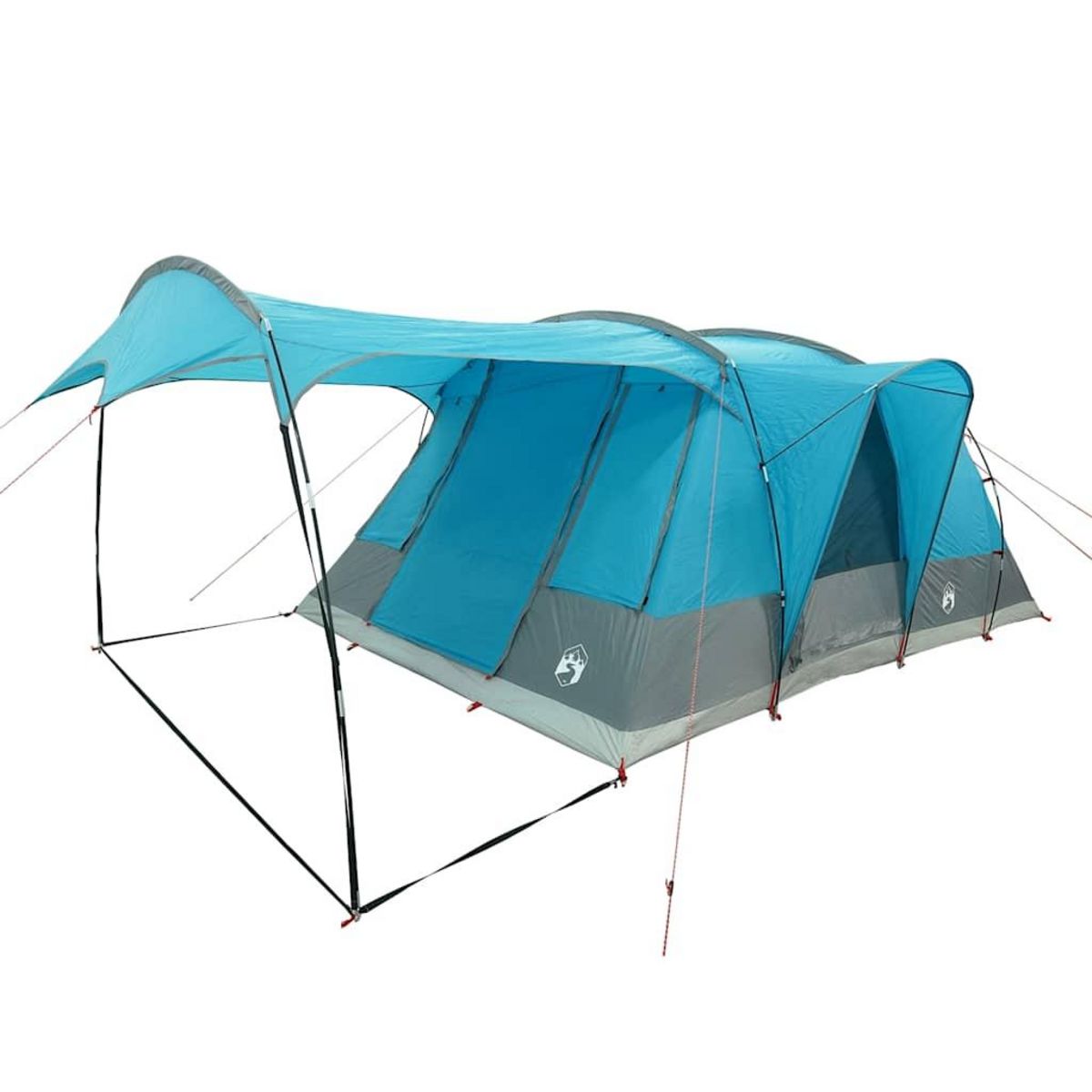 VIDAXL Tente de camping tunnel 5 personnes bleu impermeable