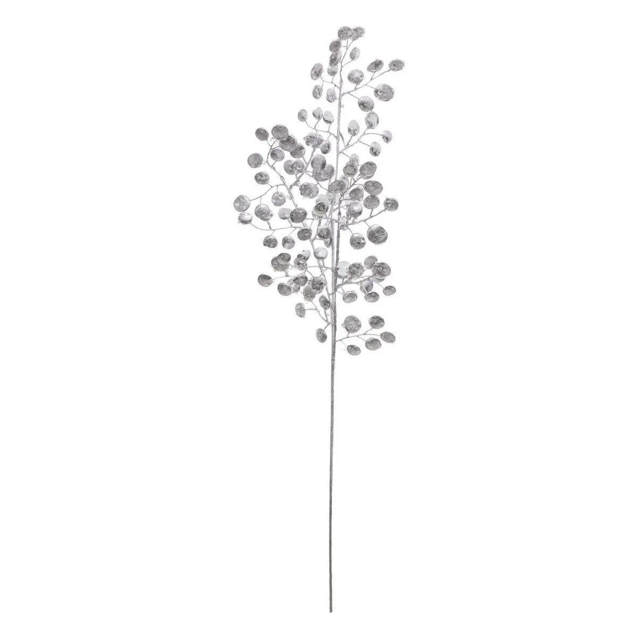 ATMOSPHERA Branche de fleurs  souffle polaire  75cm argent