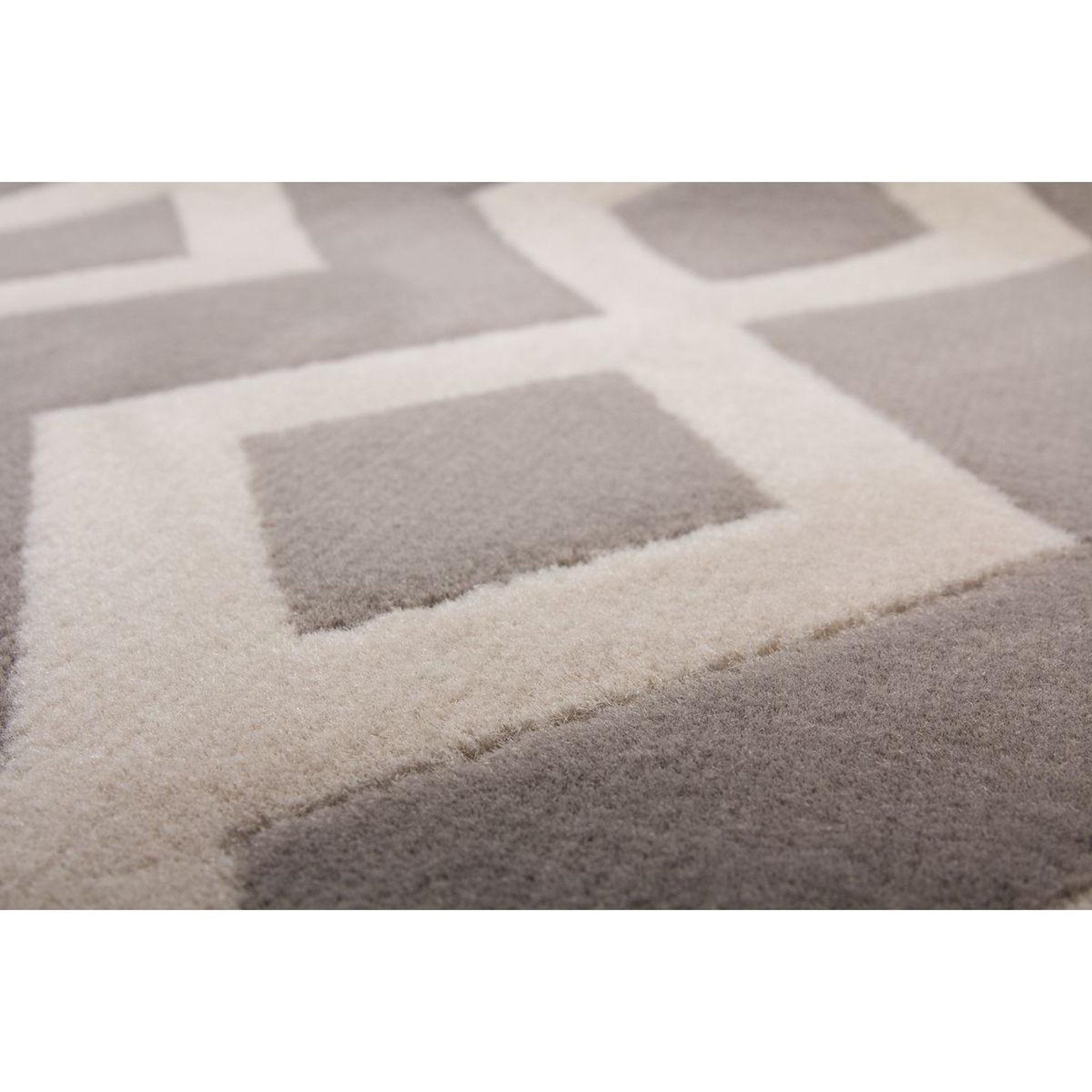 Voir la diapositive 3 : Paris Prix Tapis Géométrique à Poils Courts  Lina  Taupe & Ivoire