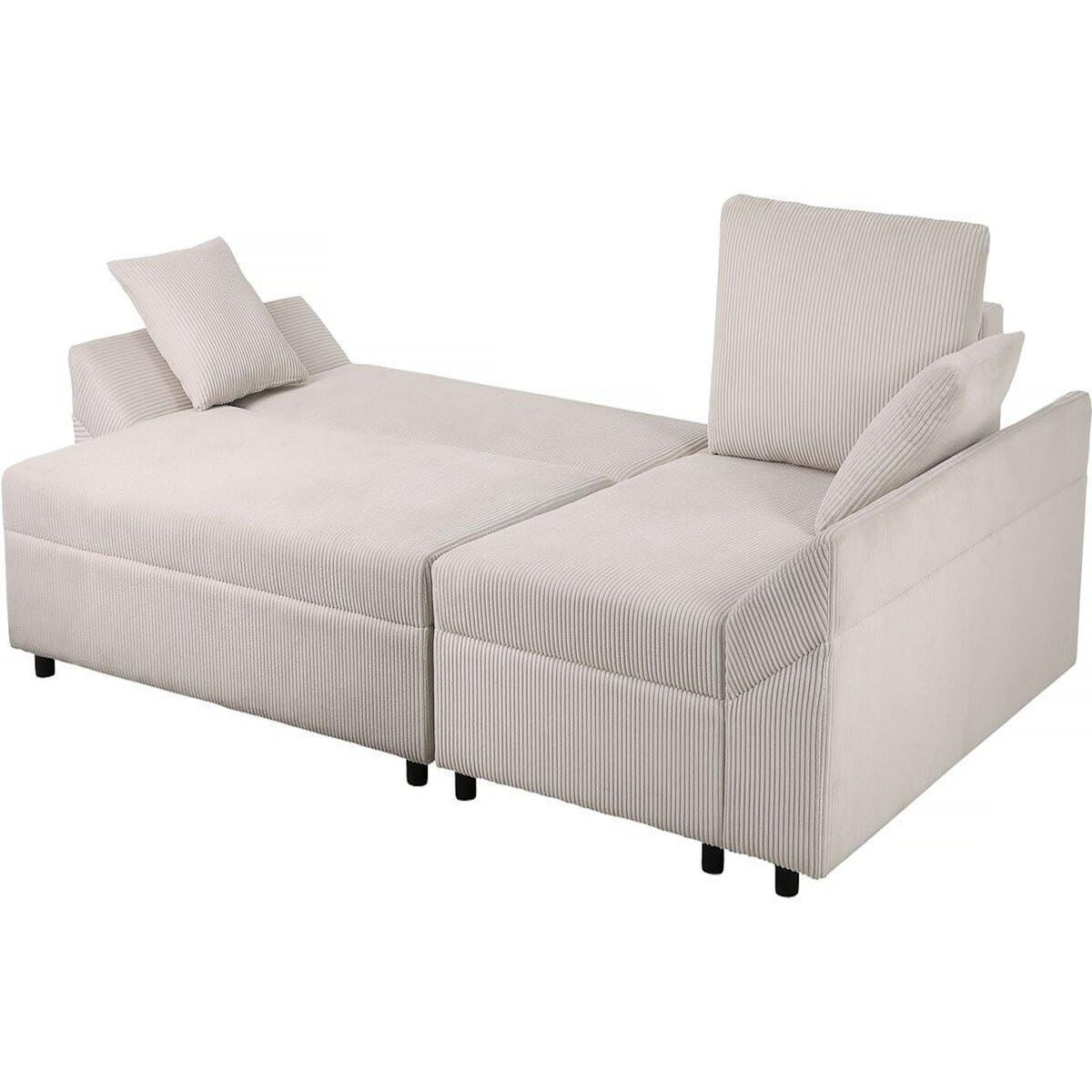 Habitat et Jardin Canapé d'angle en velours côtelé   Vaugirard II  - 3 places - Beige