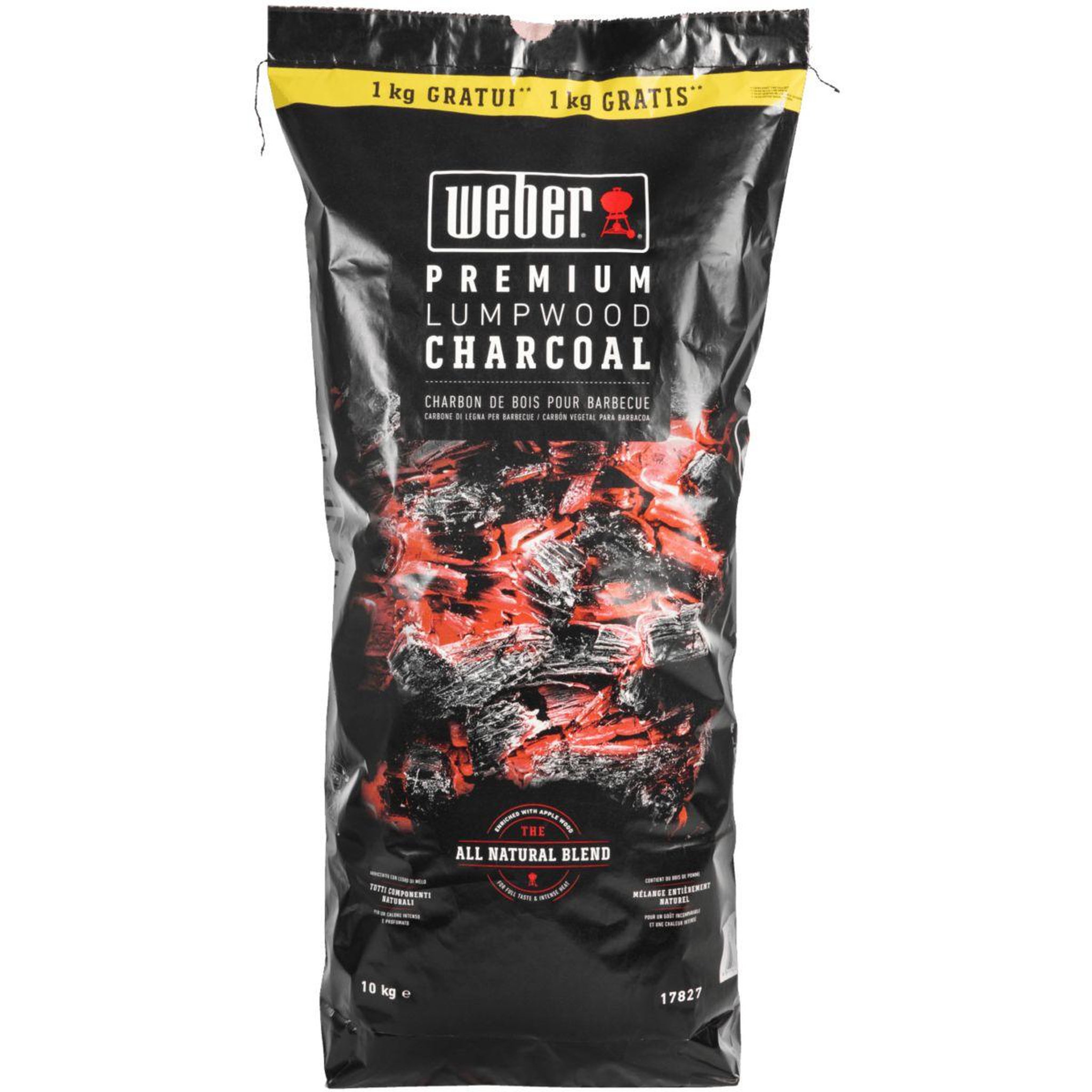 Weber Charbon de bois 10kg dont 1kg gratuit de charbon de bois