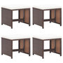 Voir la diapositive 1 : VIDAXL Tabourets de jardin lot de 4 et coussins Resine tressee Marron