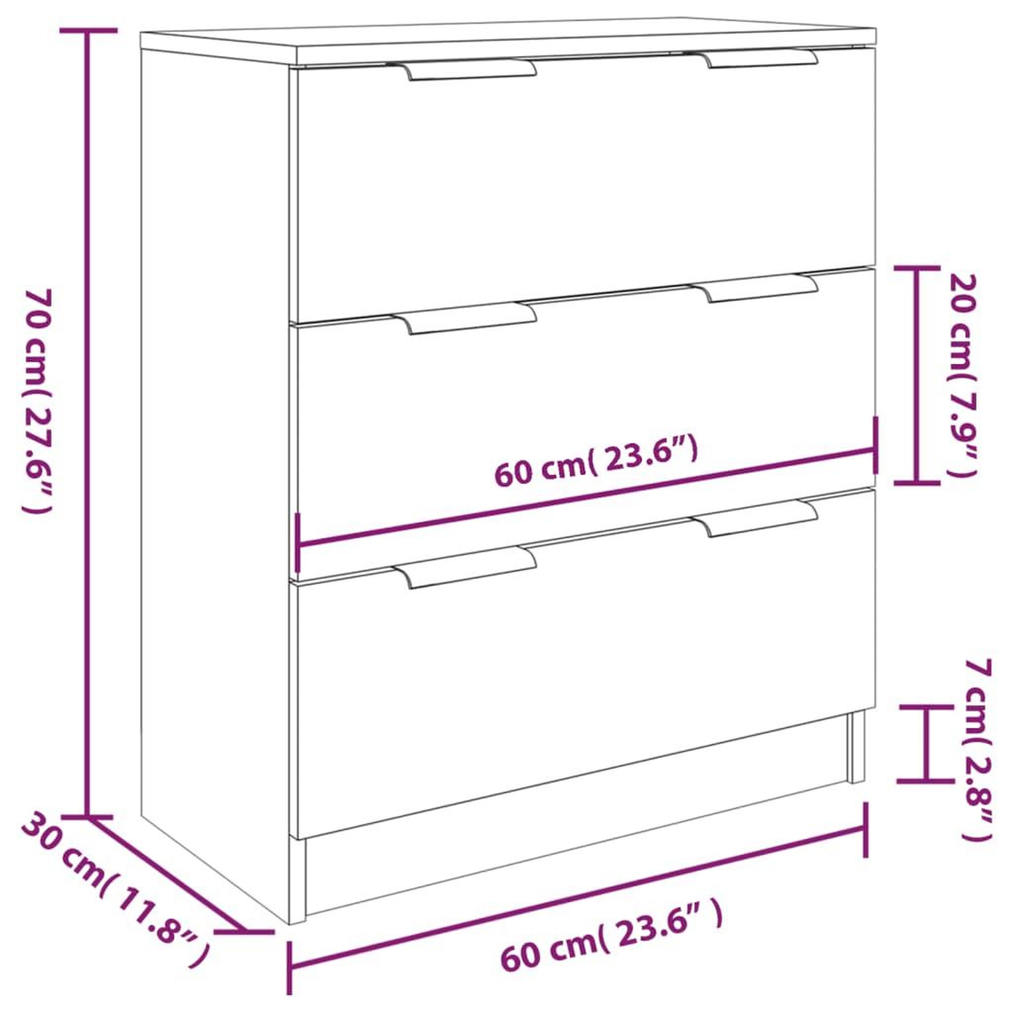 Voir la diapositive 6 : VIDAXL Buffets 3 pcs Blanc Bois d'ingenierie