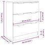 Voir la diapositive 6 : VIDAXL Buffets 3 pcs Blanc Bois d'ingenierie