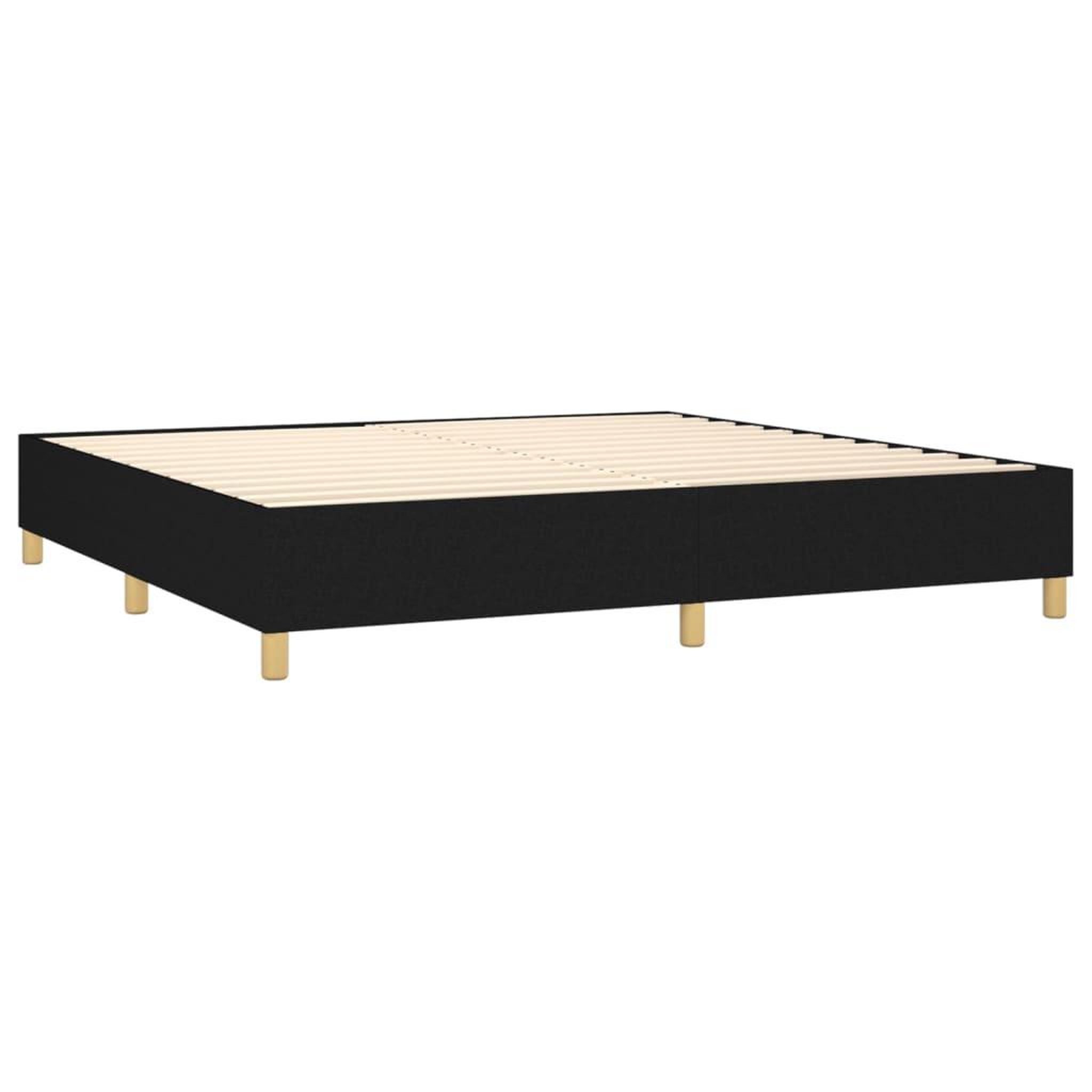 Voir la diapositive 5 : VIDAXL Sommier a lattes de lit et matelas et LED Noir 200x200 cm Tissu