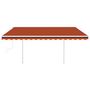Voir la diapositive 3 : VIDAXL Auvent manuel retractable avec LED 4x3 m Orange et marron