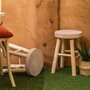 Voir la diapositive 2 : ATMOSPHERA Tabouret d'appoint en bois massif NYAR - Beige