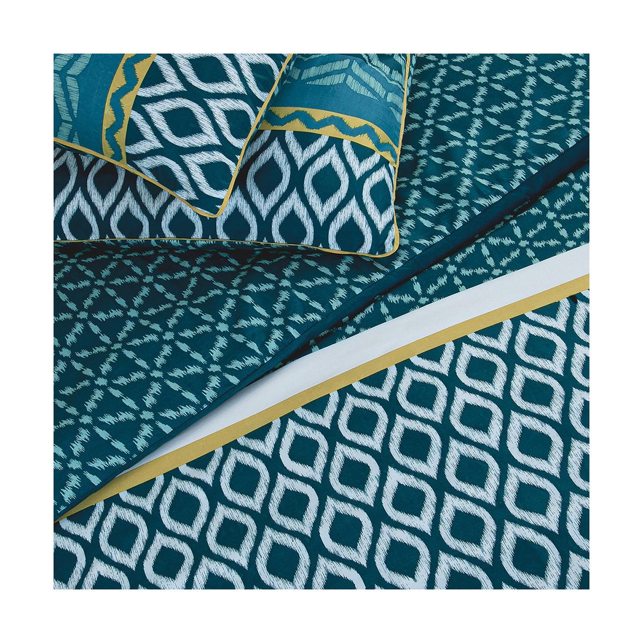 Voir la diapositive 2 : FUTURE HOME Parure de lit double ethnique en microfibre lavée