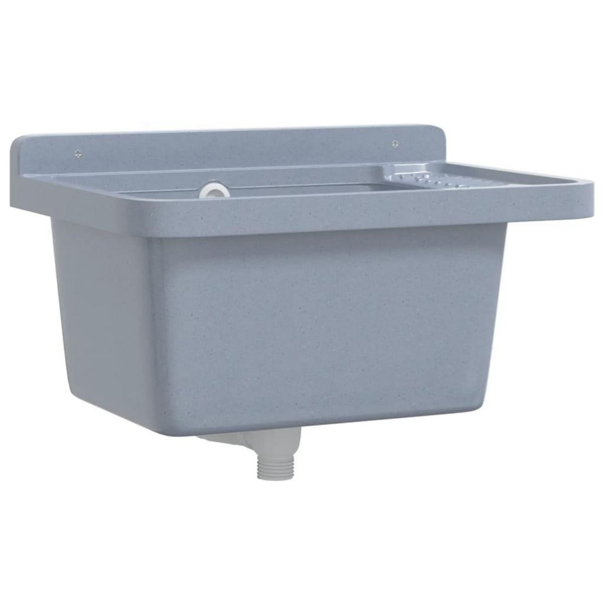 VIDAXL Lavabo pour montage murale gris 50x35x24 cm resine