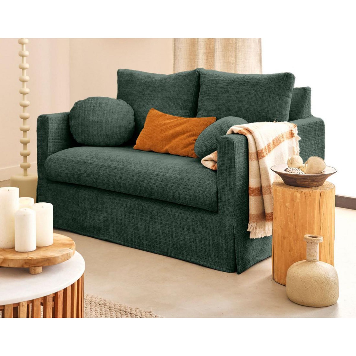 LISA DESIGN Serena - canapé droit déhoussable 2 places en velours texturé