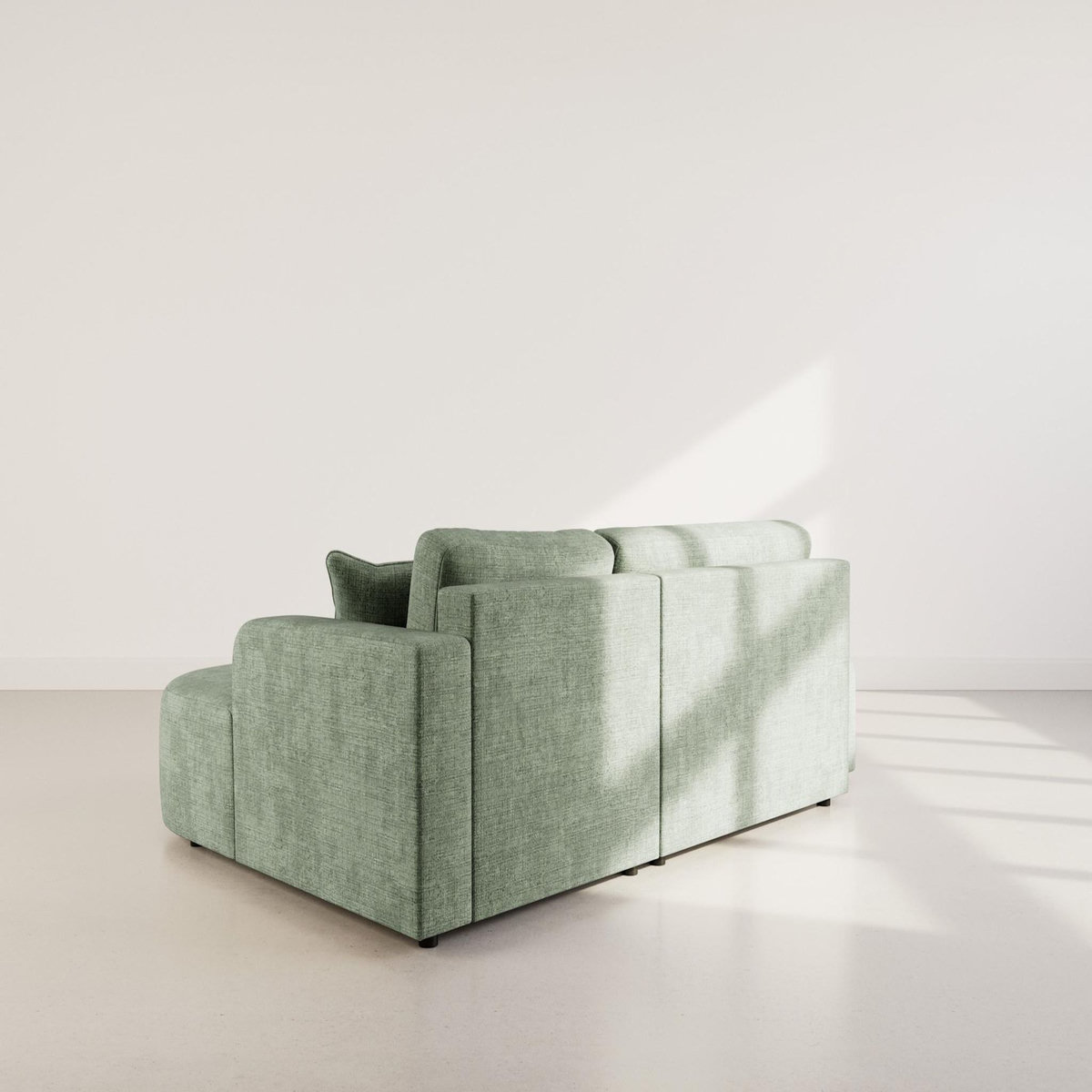 BEST MOBILIER Miro - canapé d'angle droit 4 places convertible avec coffre en velours texturé