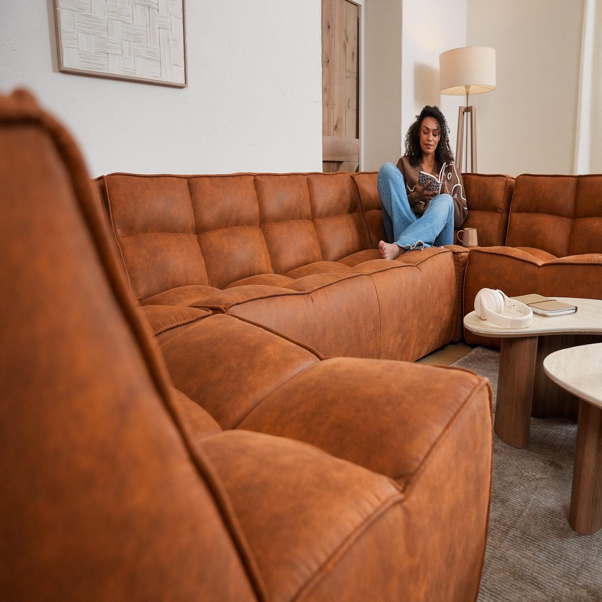 Voir la diapositive 6 : BEST MOBILIER Alya - module d'angle en simili