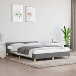 VIDAXL Cadre de lit sans matelas gris fonce 140x200 cm tissu
