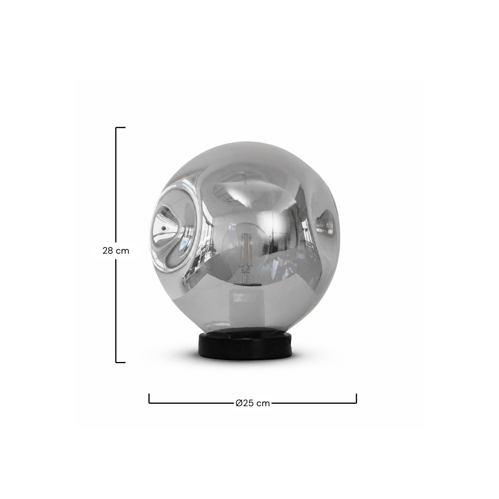 Voir la diapositive 4 : MAISON PAVANE Lampe à poser chrome en verre et métal  -Brume
