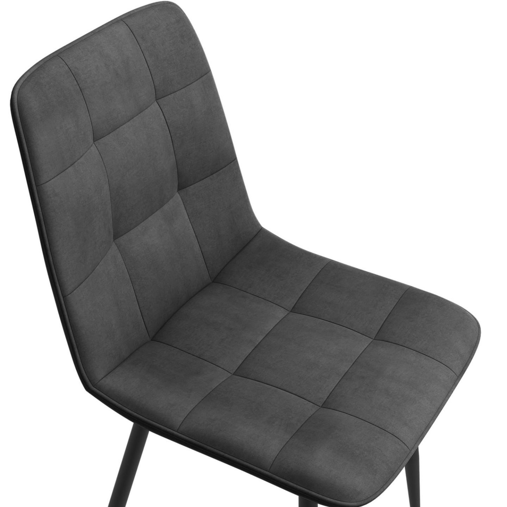Voir la diapositive 6 : ID MARKET Lot de 6 chaises mila en velours mix color pastel bleu x2, gris foncé x2, gris clair, rose