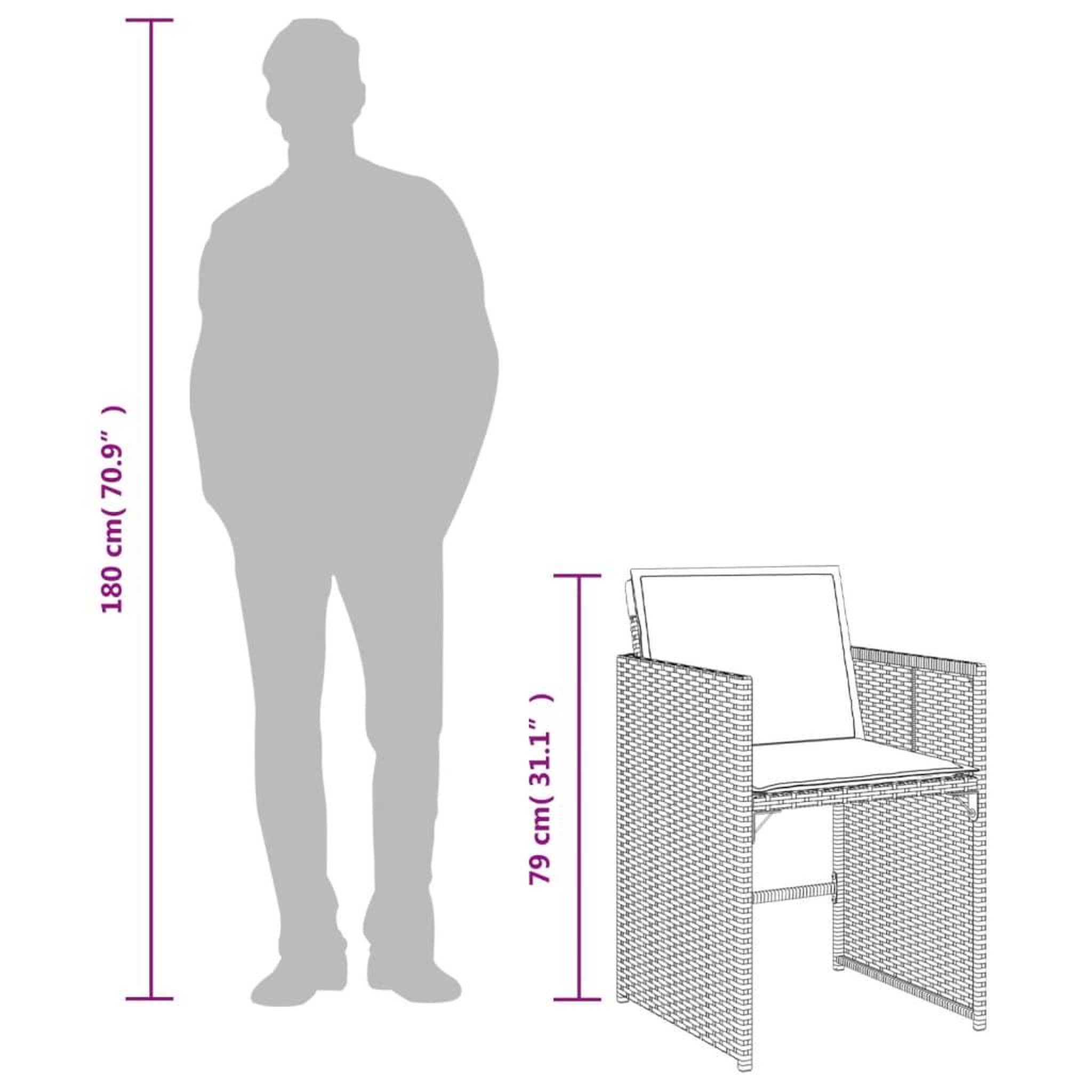 Voir la diapositive 6 : VIDAXL Chaises de jardin avec coussins lot de 4 gris resine tressee