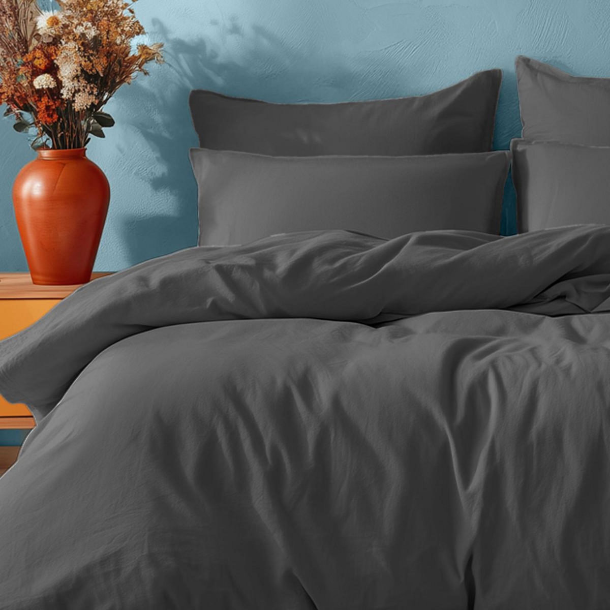 Sensei Maison Parure housse de couette avec 2 taies 50x70 cm en coton STUDIO